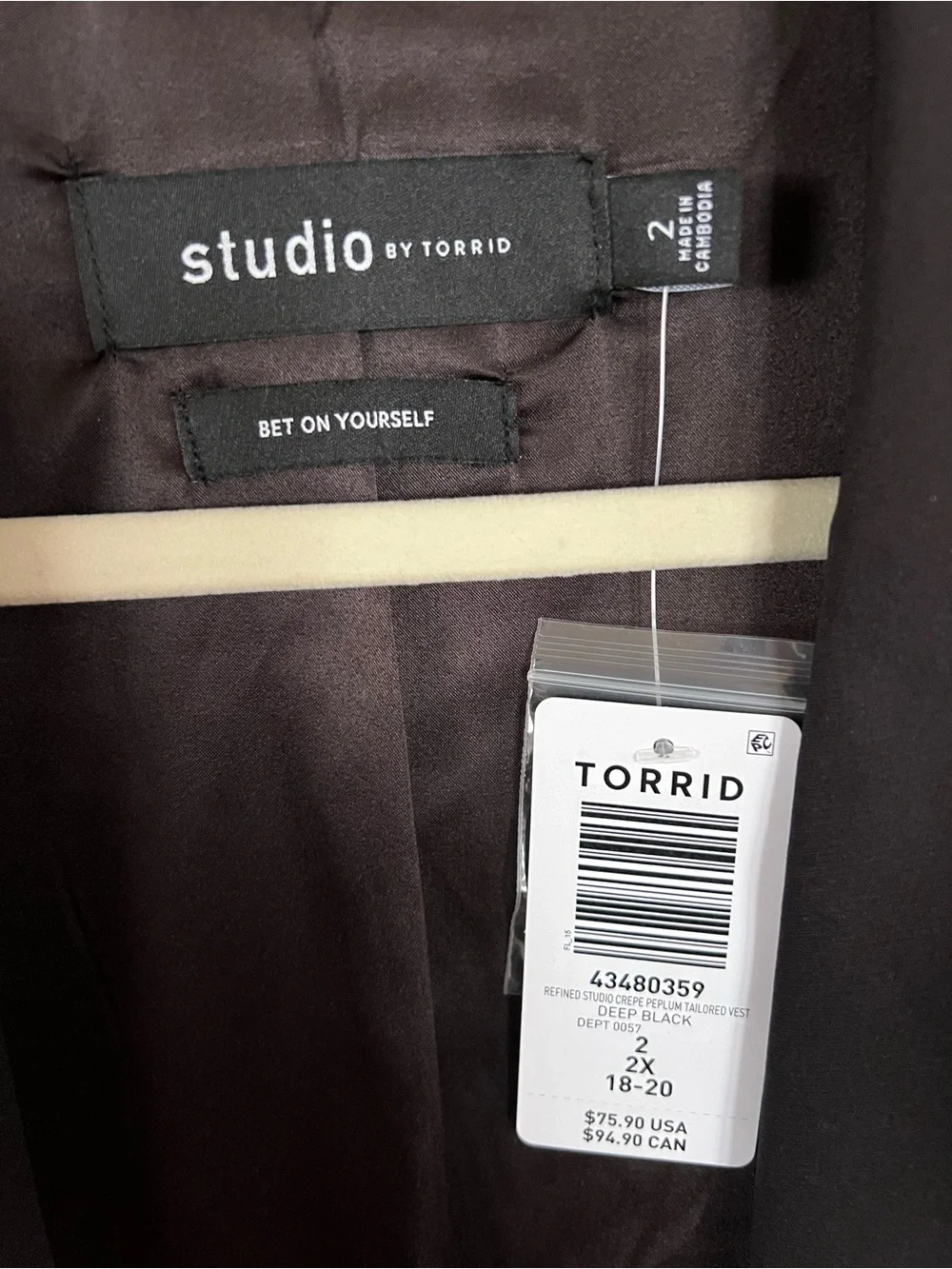 Studio by Torrid Black Tailored Sleeveless Vest & Shorts Set